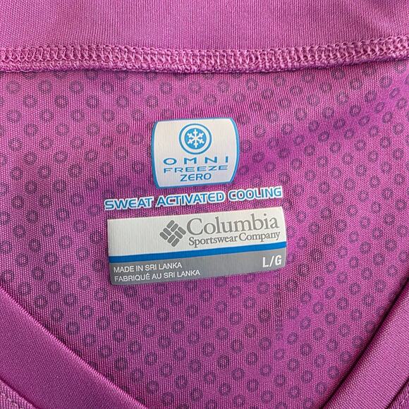 Columbia Women's Pink Activewear V‑Neck Lightweight Hiking/Workout Top Size L - Picture 3 of 7
